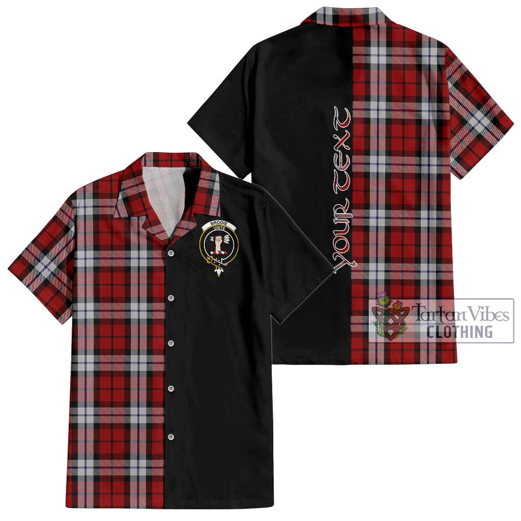 Brodie Dress Tartan Short Sleeve Button Shirt with Family Crest and Half Of Me Style Kid - Tartanvibesclothing Shop