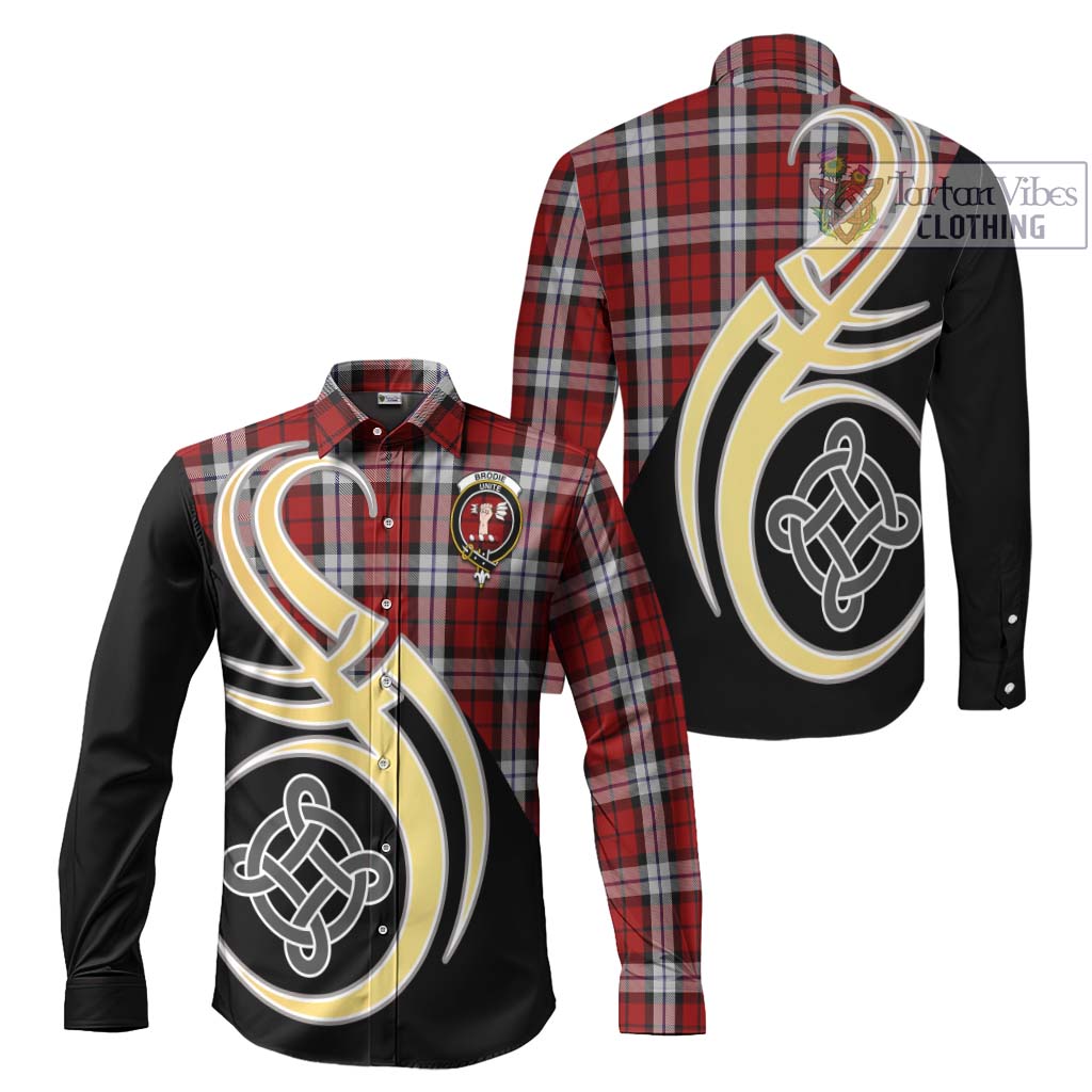 Brodie Dress Tartan Long Sleeve Button Shirt with Family Crest and Celtic Symbol Style Men's Shirt S - Tartan Vibes Clothing