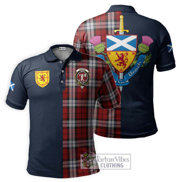 Brodie Dress Tartan Polo Shirt Alba with Scottish Lion Royal Arm Half Style