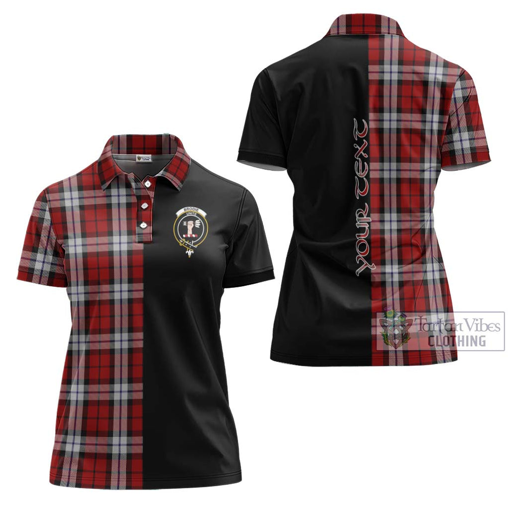 Brodie Dress Tartan Women's Polo Shirt with Family Crest and Half Of Me Style Women - Tartanvibesclothing Shop