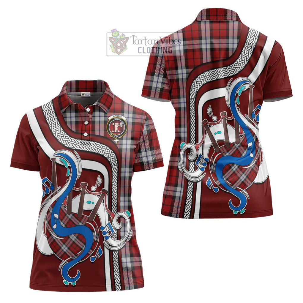 Brodie Dress Tartan Women's Polo Shirt with Epic Bagpipe Style Women - Tartanvibesclothing Shop