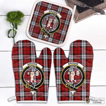 Brodie Dress Tartan Combo Oven Mitt & Pot-Holder with Family Crest