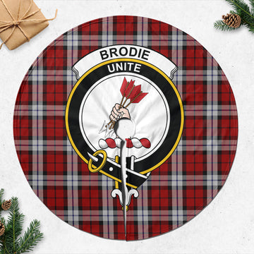 Brodie Dress Tartan Christmas Tree Skirt with Family Crest