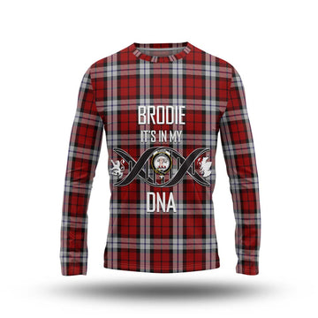 Brodie Dress Tartan Long Sleeve T-Shirt with Family Crest DNA In Me Style