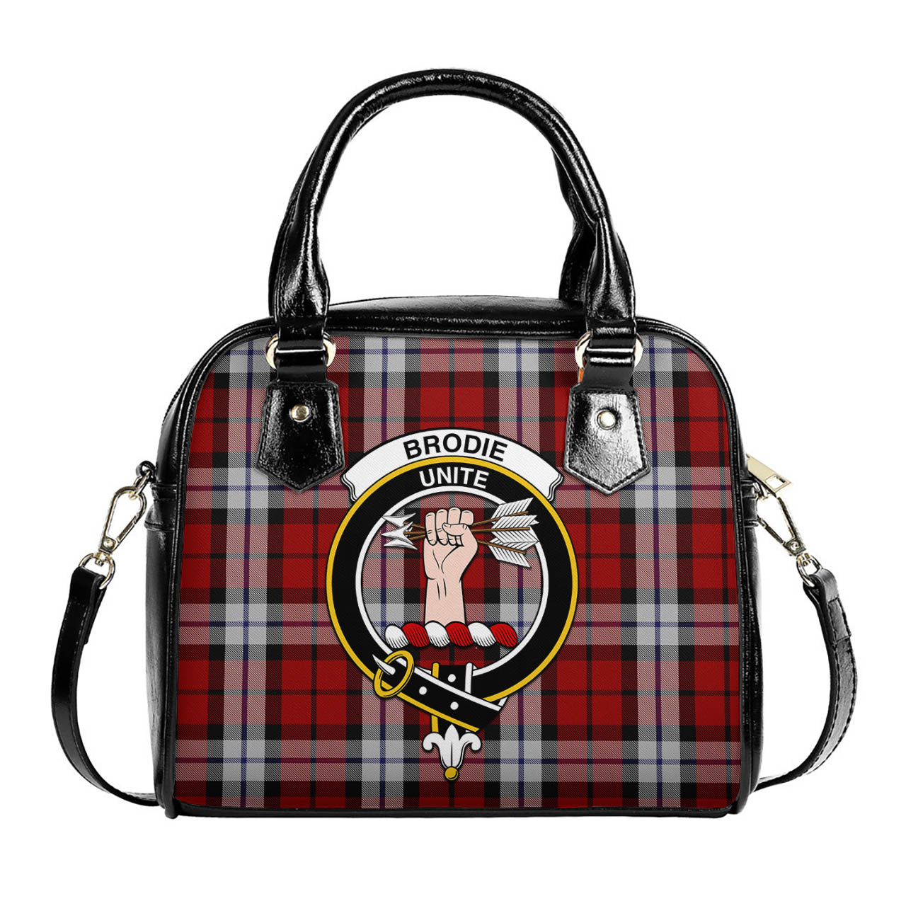 Brodie Dress Tartan Shoulder Handbags with Family Crest One Size 6*25*22 cm - Tartanvibesclothing