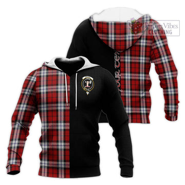 Brodie Dress Tartan Knitted Hoodie with Family Crest and Half Of Me Style