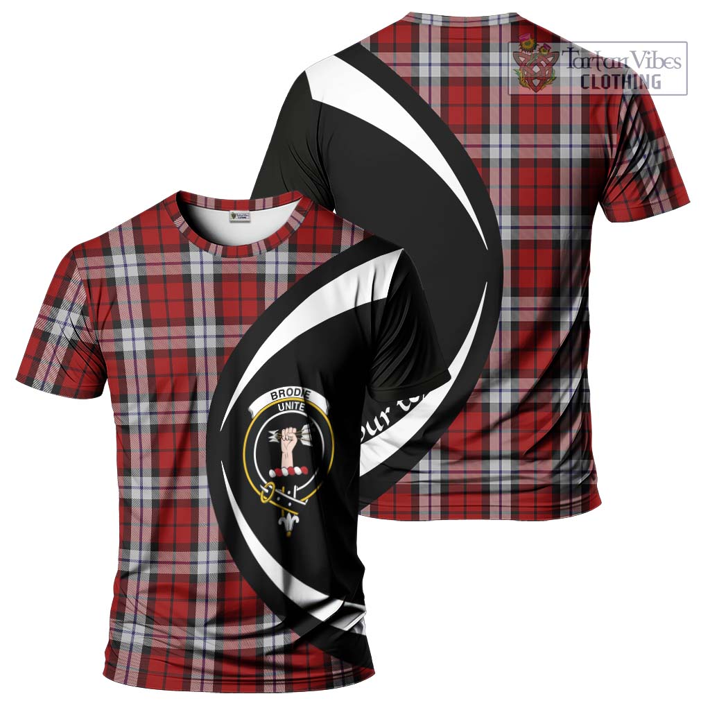 Tartan Vibes Clothing Brodie Dress Tartan T-Shirt with Family Crest Circle Style