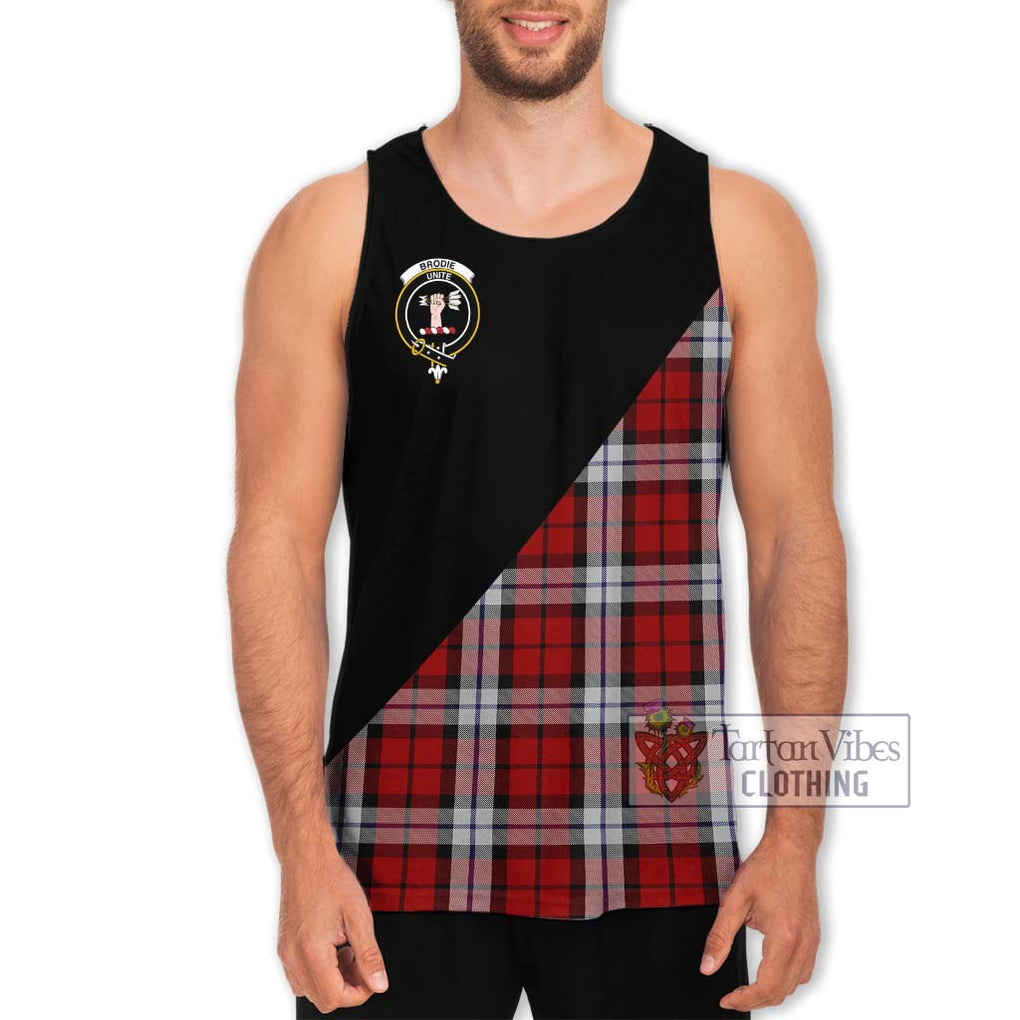 Brodie Dress Tartan Men's Tank Top with Family Crest and Military Logo Style Men - Tartanvibesclothing Shop