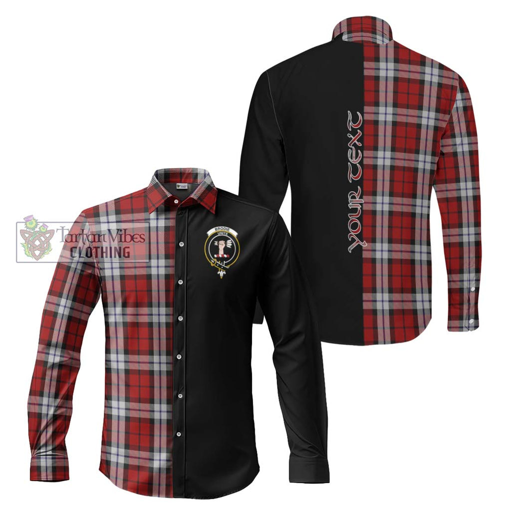 Brodie Dress Tartan Long Sleeve Button Shirt with Family Crest and Half Of Me Style Men's Shirt S - Tartanvibesclothing Shop