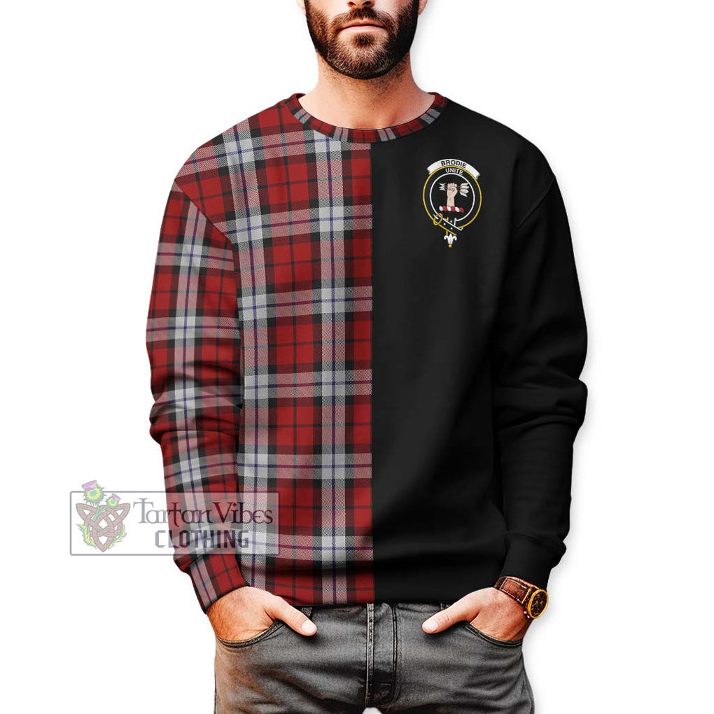 Brodie Dress Tartan Sweatshirt with Family Crest and Half Of Me Style Unisex - Tartanvibesclothing Shop