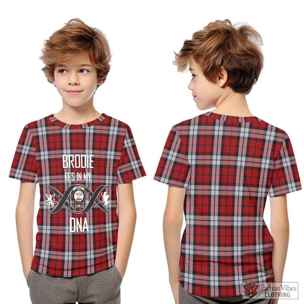 Brodie Dress Tartan Kid T-Shirt with Family Crest DNA In Me Style Youth XL Size14 - Tartanvibesclothing Shop