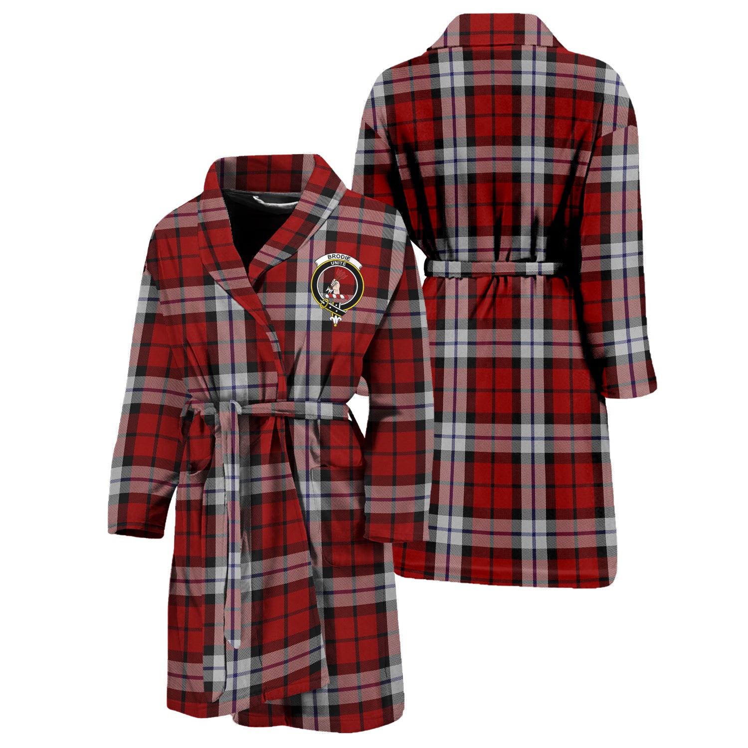 Brodie Dress Tartan Bathrobe with Family Crest Unisex S - Tartan Vibes Clothing