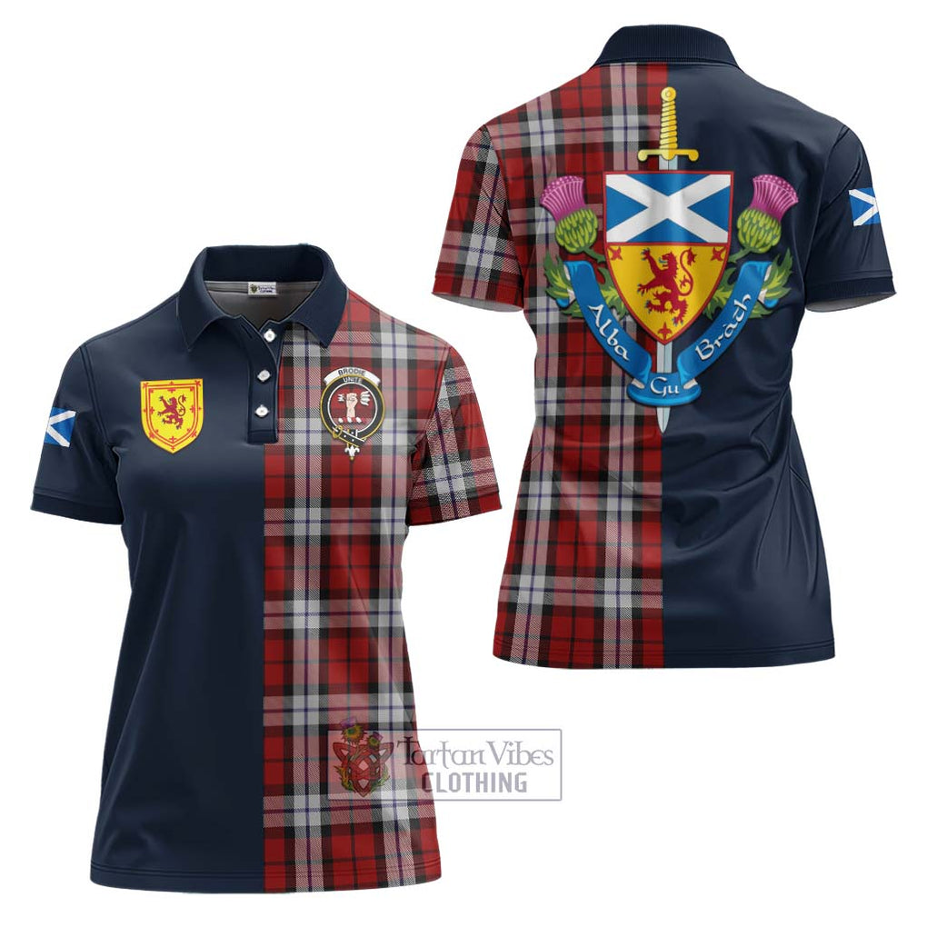 Tartan Vibes Clothing Brodie Dress Tartan Women's Polo Shirt with Scottish Lion Royal Arm Half Style