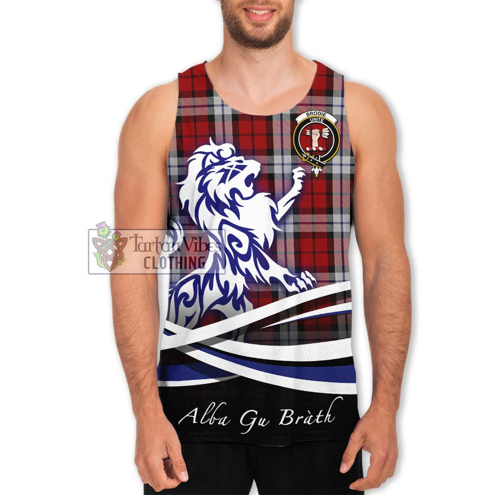 Brodie Dress Tartan Men's Tank Top with Alba Gu Brath Regal Lion Emblem Men - Tartanvibesclothing Shop