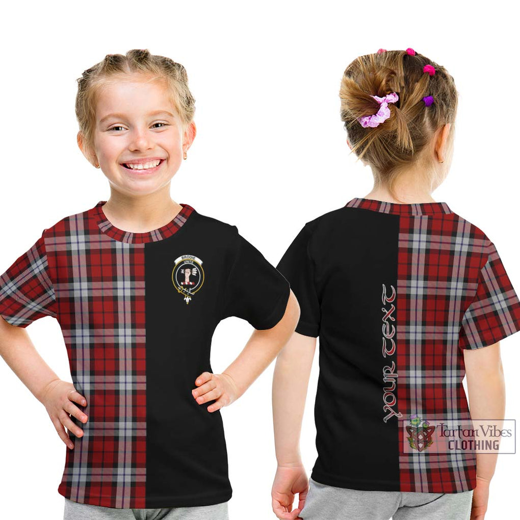 Brodie Dress Tartan Kid T-Shirt with Family Crest and Half Of Me Style - Tartanvibesclothing Shop