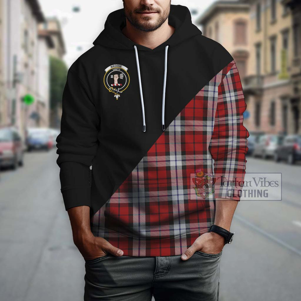 Brodie Dress Tartan Hoodie with Family Crest and Military Logo Style - Tartanvibesclothing Shop