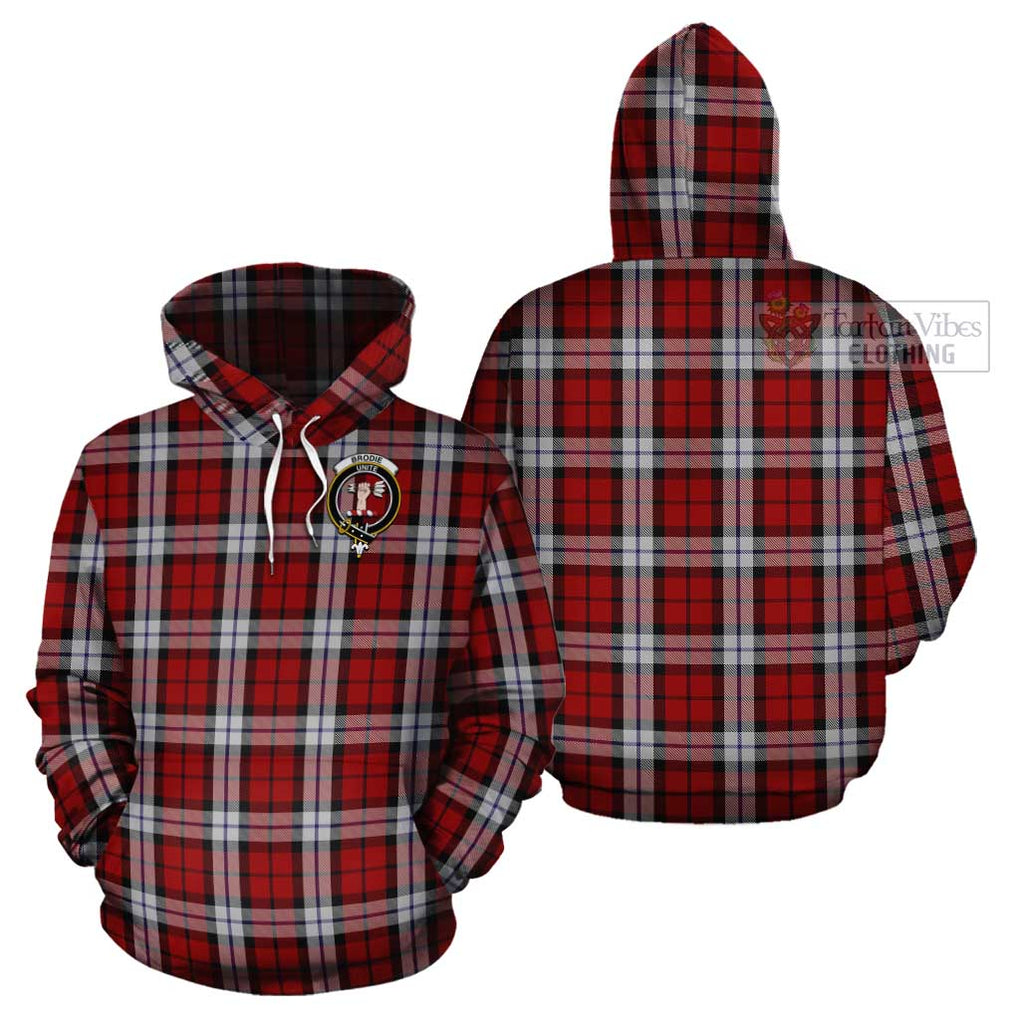 Brodie Dress Tartan Cotton Hoodie with Family Crest Pullover Hoodie - Tartan Vibes Clothing