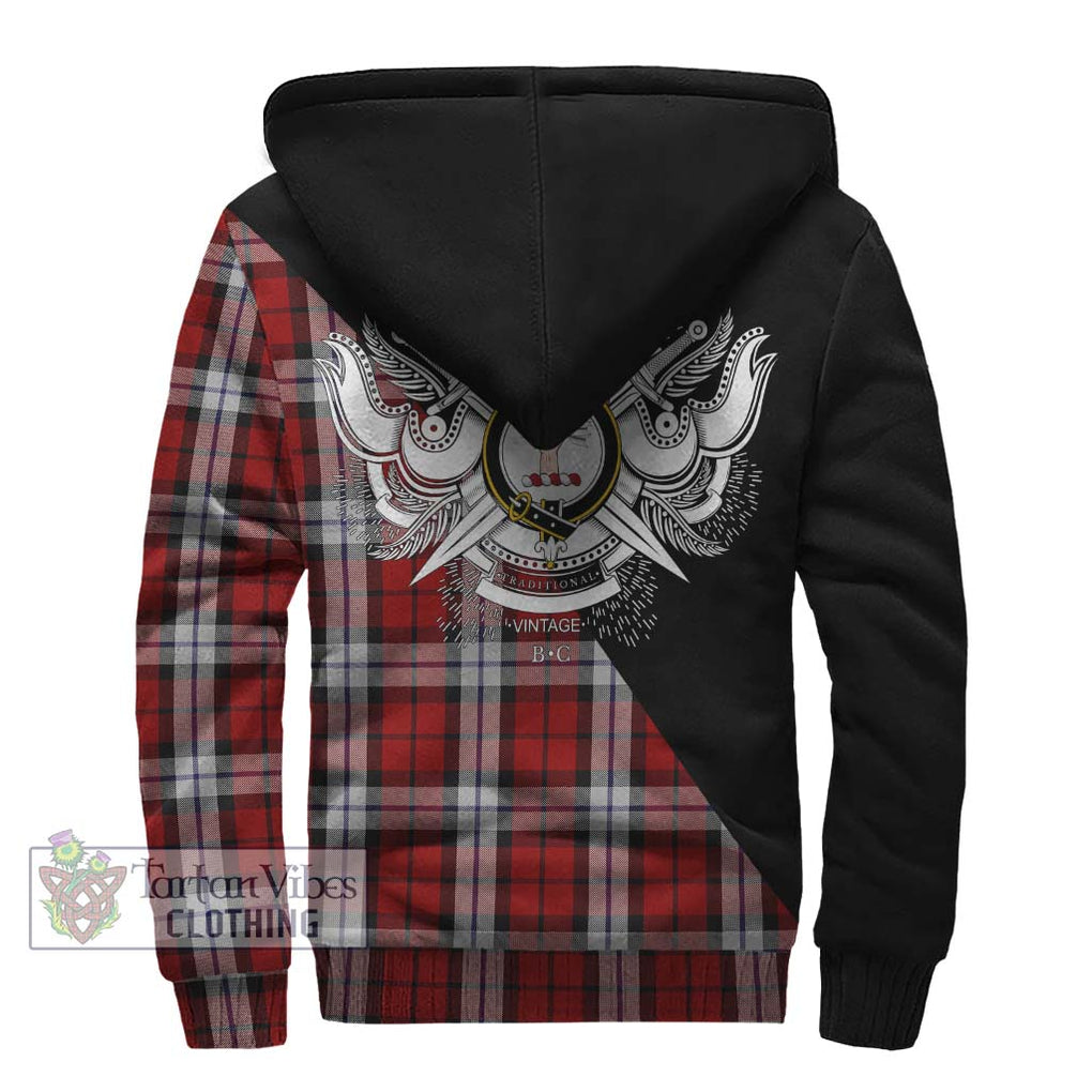 Brodie Dress Tartan Sherpa Hoodie with Family Crest and Military Logo Style - Tartanvibesclothing Shop