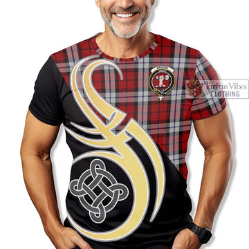 Brodie Dress Tartan T-Shirt with Family Crest and Celtic Symbol Style