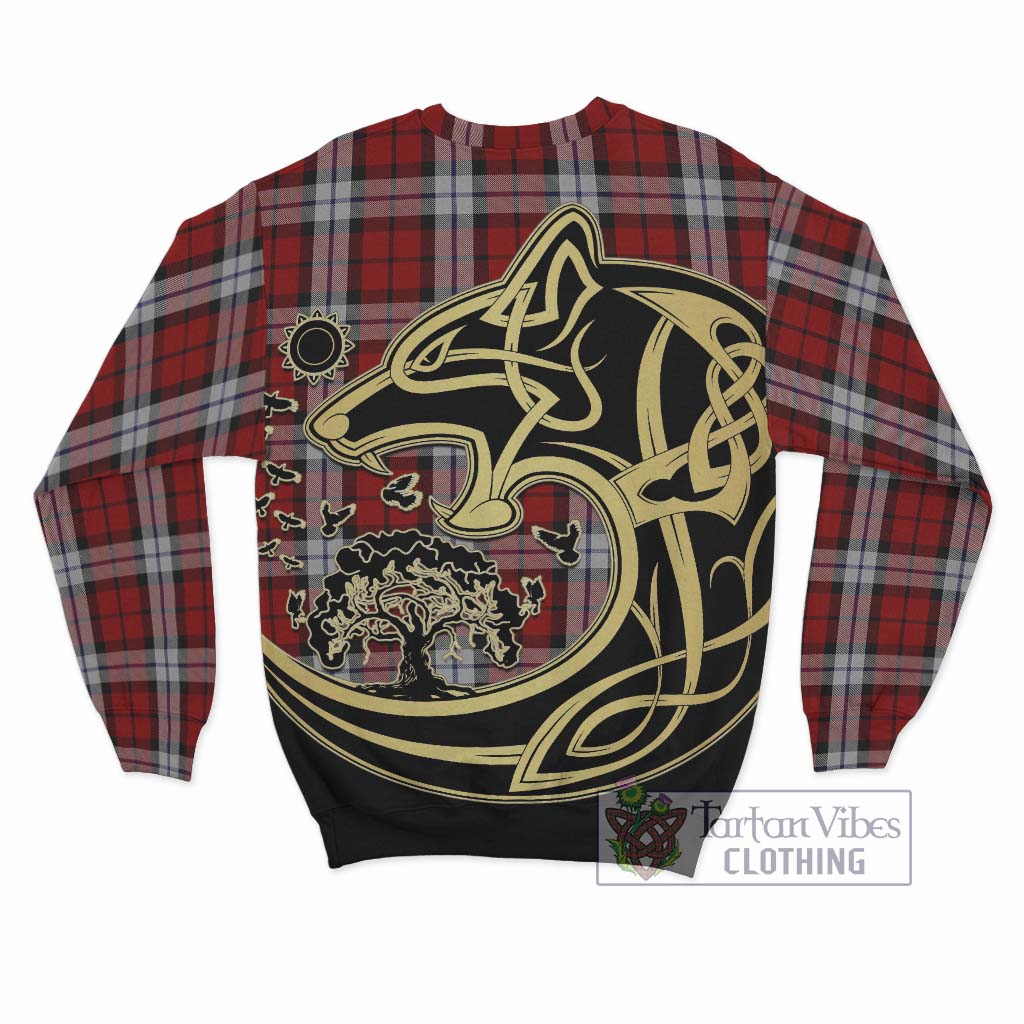 Tartan Vibes Clothing Brodie Dress Tartan Sweatshirt with Family Crest Celtic Wolf Style