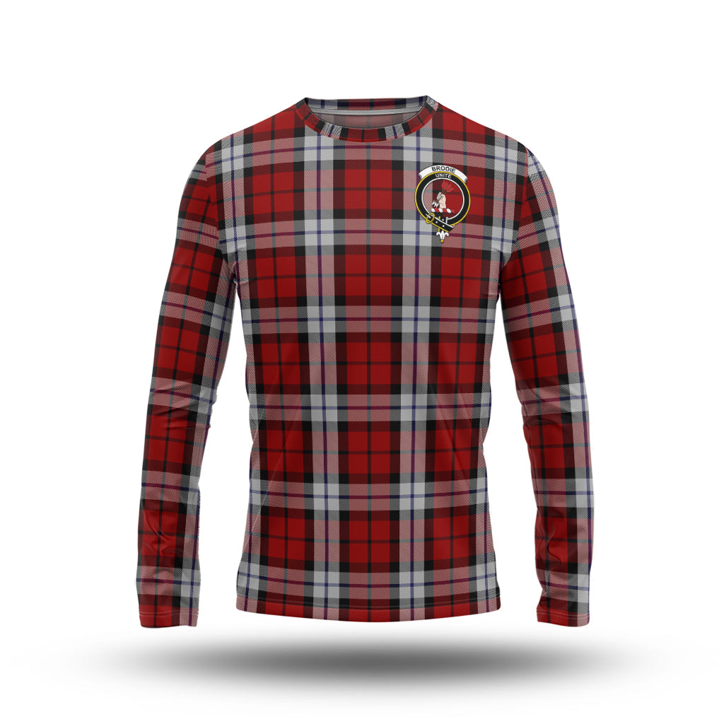 Brodie Dress Tartan Long Sleeve T-Shirt with Family Crest - Tartanvibesclothing