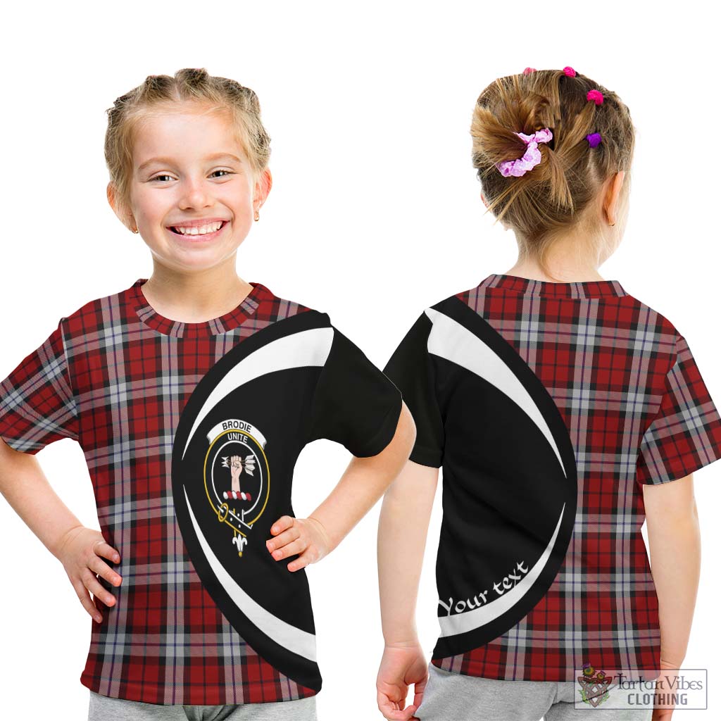 Brodie Dress Tartan Kid T-Shirt with Family Crest Circle Style - Tartan Vibes Clothing