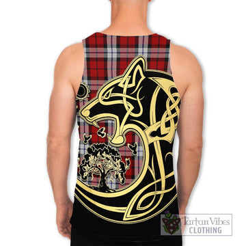 Brodie Dress Tartan Men's Tank Top with Family Crest Celtic Wolf Style
