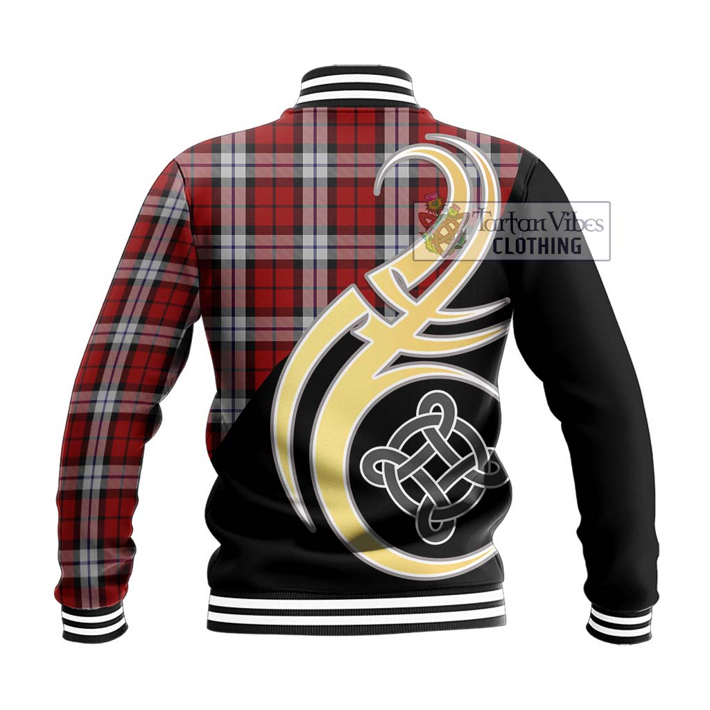 Tartan Vibes Clothing Brodie Dress Tartan Baseball Jacket with Family Crest and Celtic Symbol Style