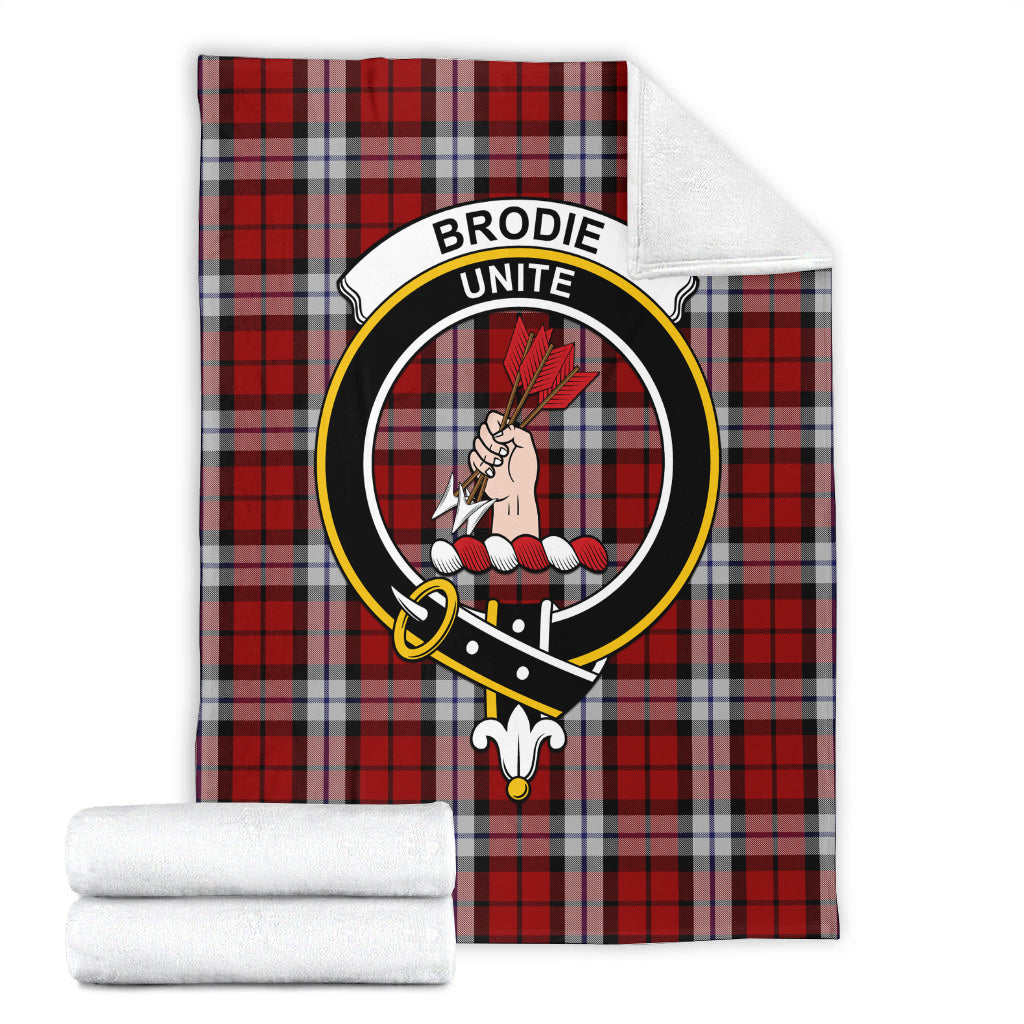 Brodie Dress Tartan Blanket with Family Crest - Tartan Vibes Clothing