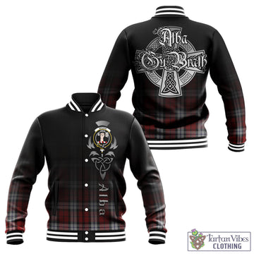 Brodie Dress Tartan Baseball Jacket Featuring Alba Gu Brath Family Crest Celtic Inspired