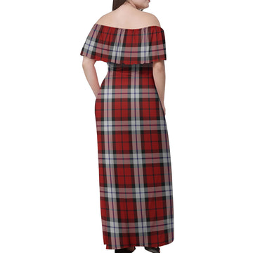 Brodie Dress Tartan Off Shoulder Long Dress