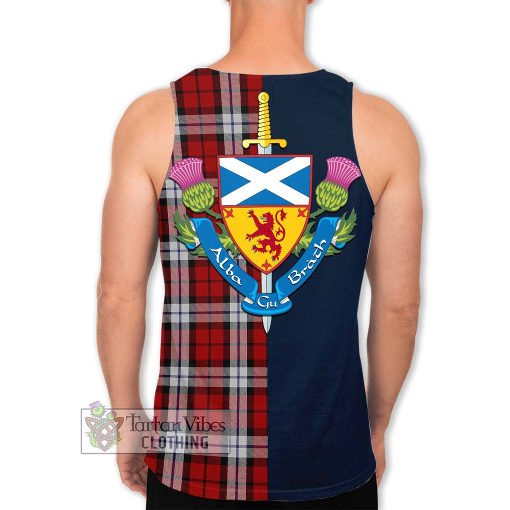 Tartan Vibes Clothing Brodie Dress Tartan Men's Tank Top with Scottish Lion Royal Arm Half Style