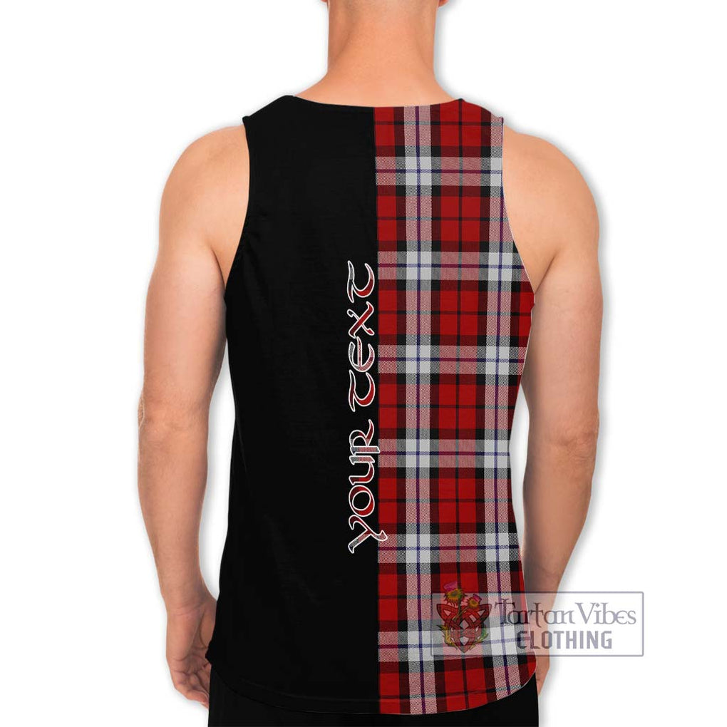 Brodie Dress Tartan Men's Tank Top with Family Crest and Half Of Me Style - Tartanvibesclothing Shop