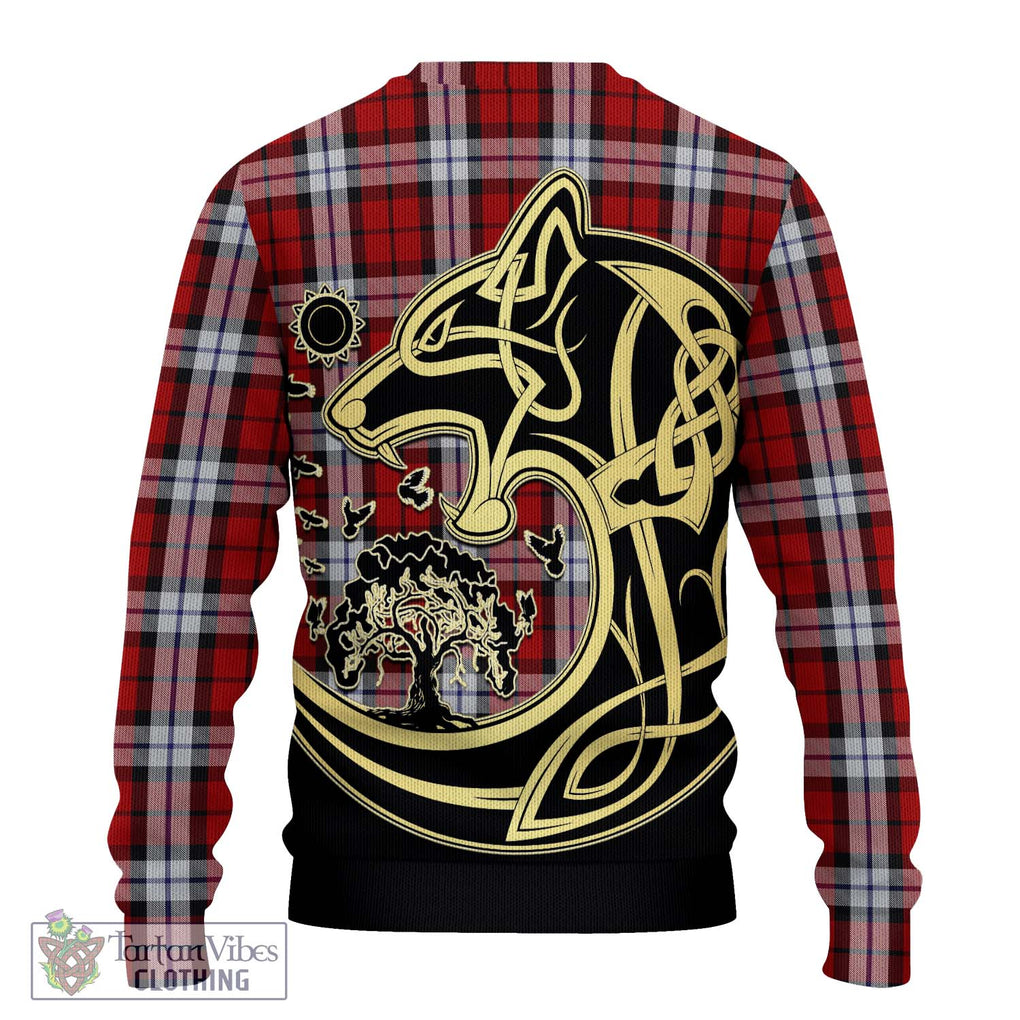 Brodie Dress Tartan Knitted Sweater with Family Crest Celtic Wolf Style - Tartan Vibes Clothing