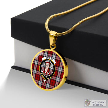 Brodie Dress Tartan Circle Necklace with Family Crest