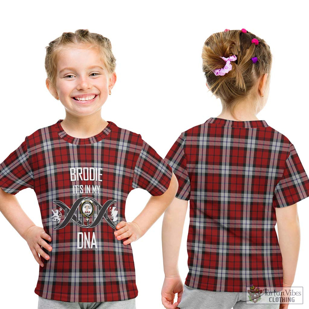 Brodie Dress Tartan Kid T-Shirt with Family Crest DNA In Me Style - Tartanvibesclothing Shop