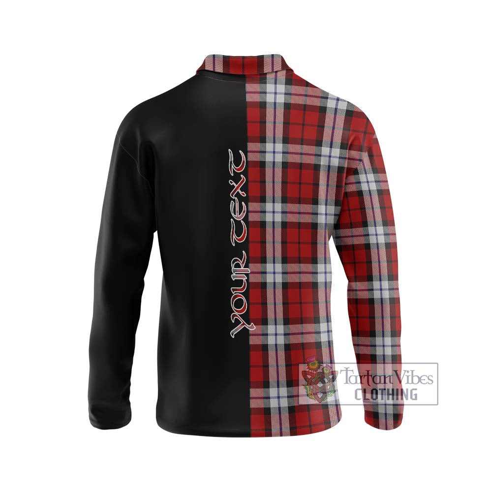 Brodie Dress Tartan Long Sleeve Polo Shirt with Family Crest and Half Of Me Style - Tartanvibesclothing Shop