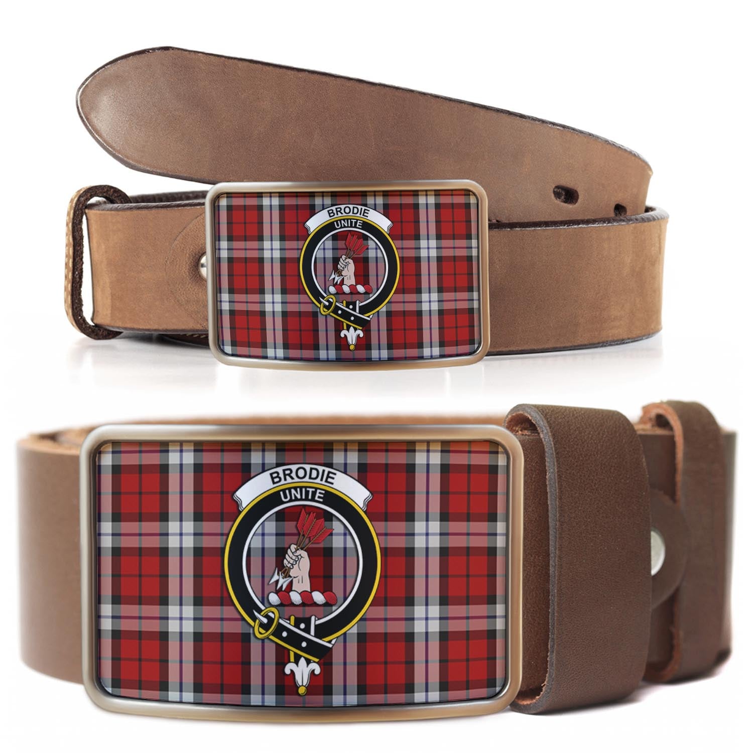 Brodie Dress Tartan Belt Buckles with Family Crest - Tartan Vibes Clothing