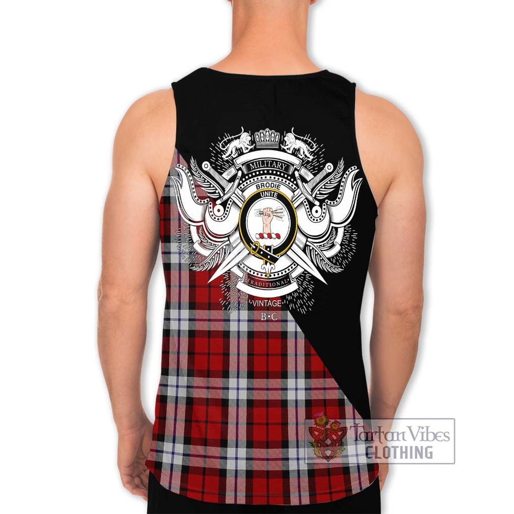 Brodie Dress Tartan Men's Tank Top with Family Crest and Military Logo Style - Tartanvibesclothing Shop