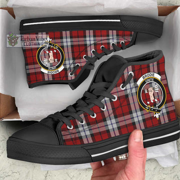 Brodie Dress Tartan High Top Shoes with Family Crest