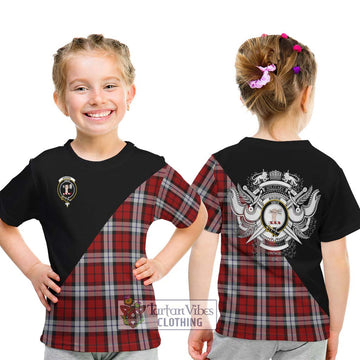 Brodie Dress Tartan Kid T-Shirt with Family Crest and Military Logo Style