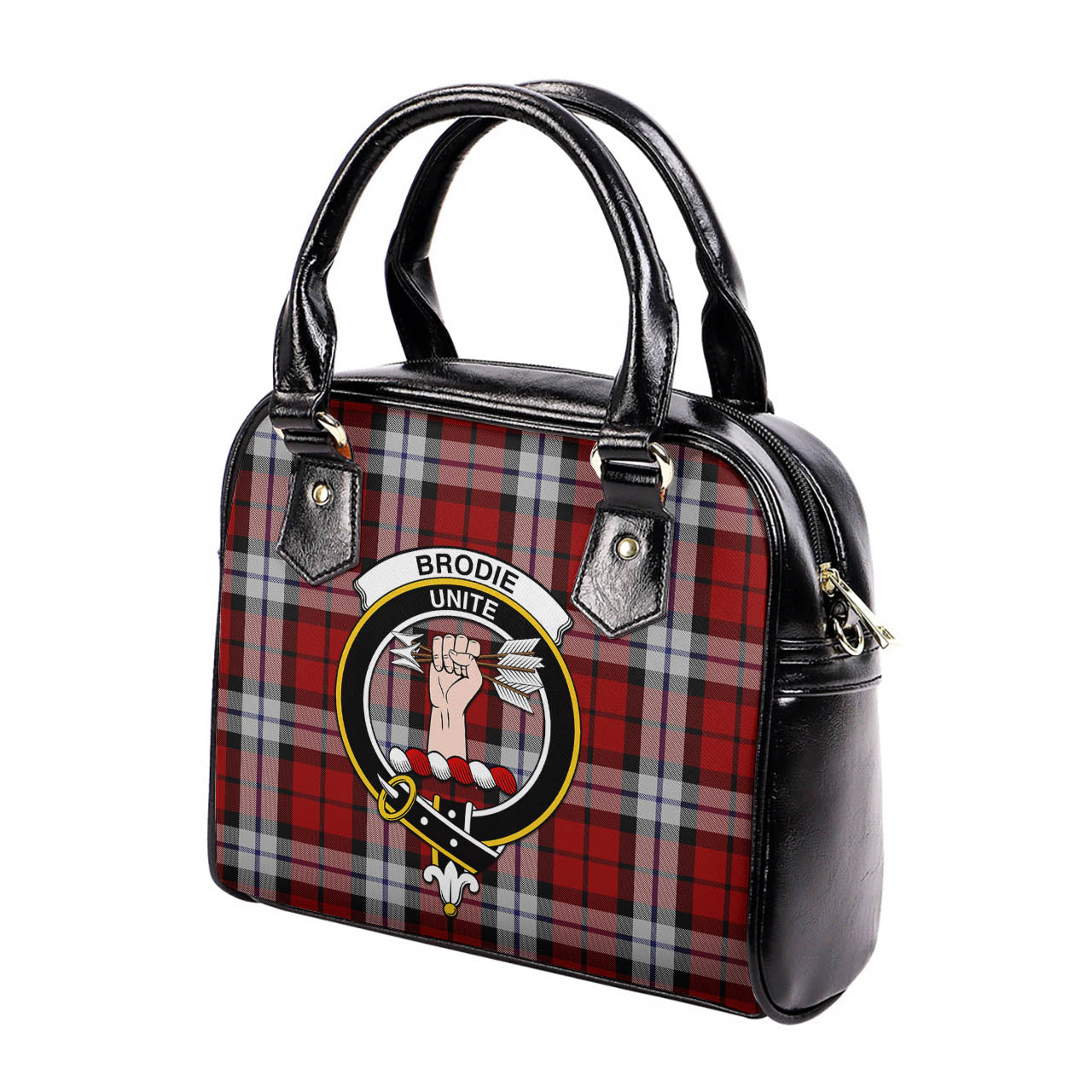 Brodie Dress Tartan Shoulder Handbags with Family Crest - Tartanvibesclothing