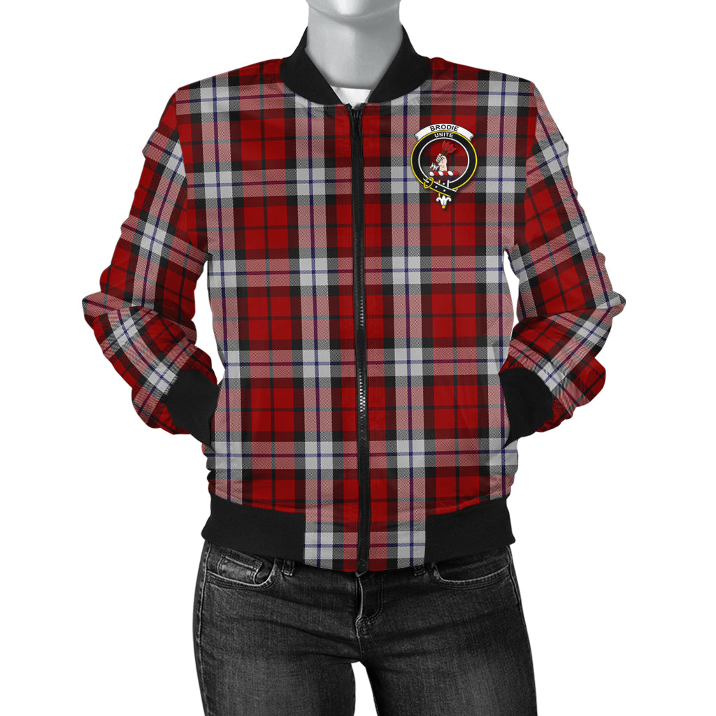 Brodie Dress Tartan Bomber Jacket with Family Crest - Tartanvibesclothing