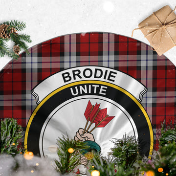 Brodie Dress Tartan Christmas Tree Skirt with Family Crest