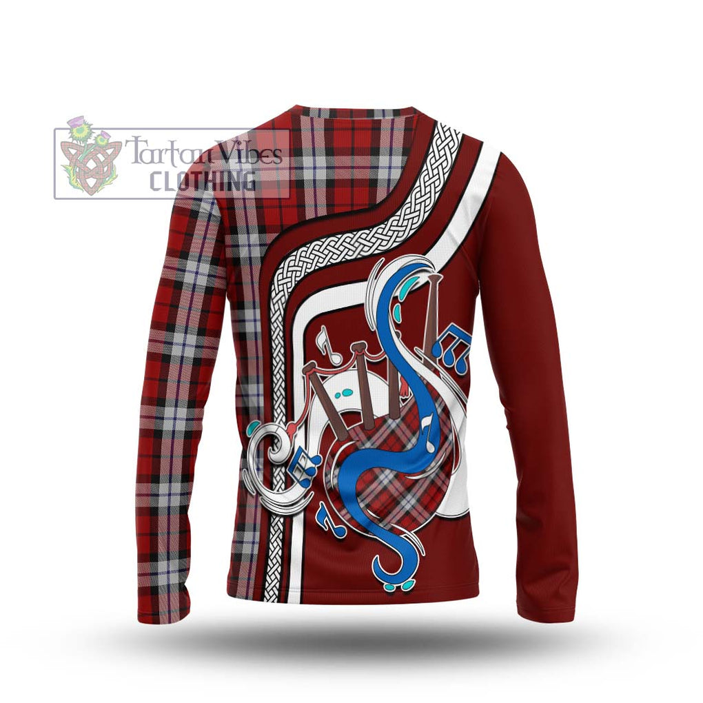 Tartan Vibes Clothing Brodie Dress Tartan Long Sleeve T-Shirt with Epic Bagpipe Style