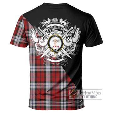 Brodie Dress Tartan T-Shirt with Family Crest and Military Logo Style