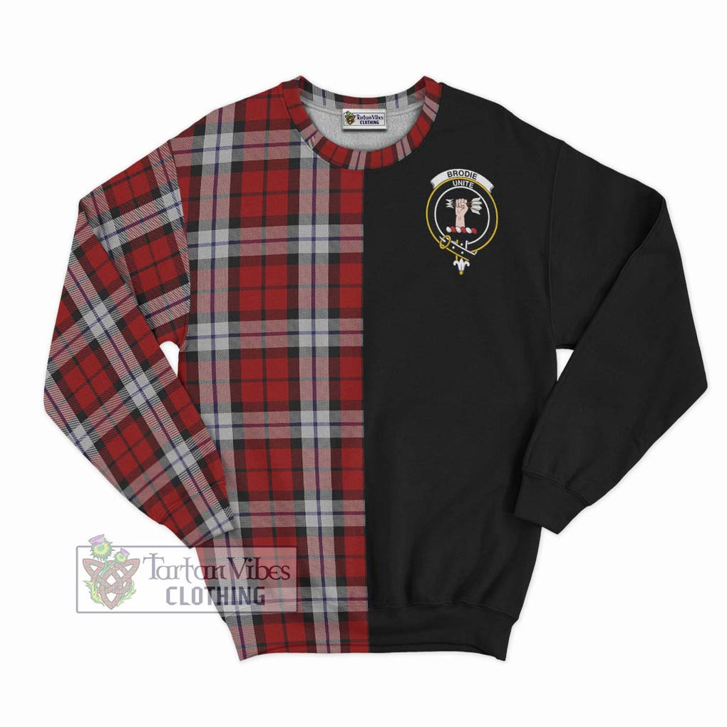 Brodie Dress Tartan Sweatshirt with Family Crest and Half Of Me Style - Tartanvibesclothing Shop