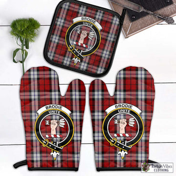 Brodie Dress Tartan Combo Oven Mitt & Pot-Holder with Family Crest