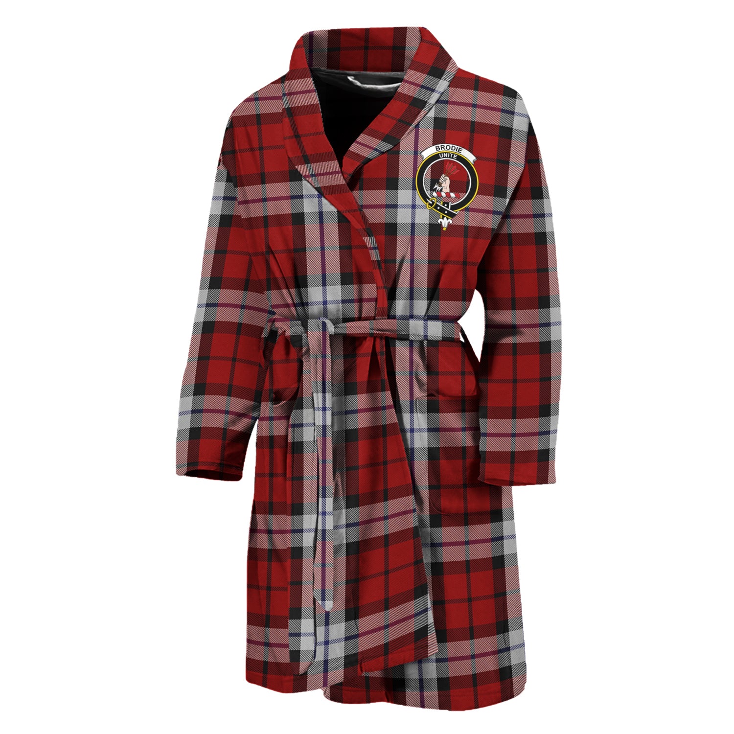 Brodie Dress Tartan Bathrobe with Family Crest Unisex M - Tartan Vibes Clothing