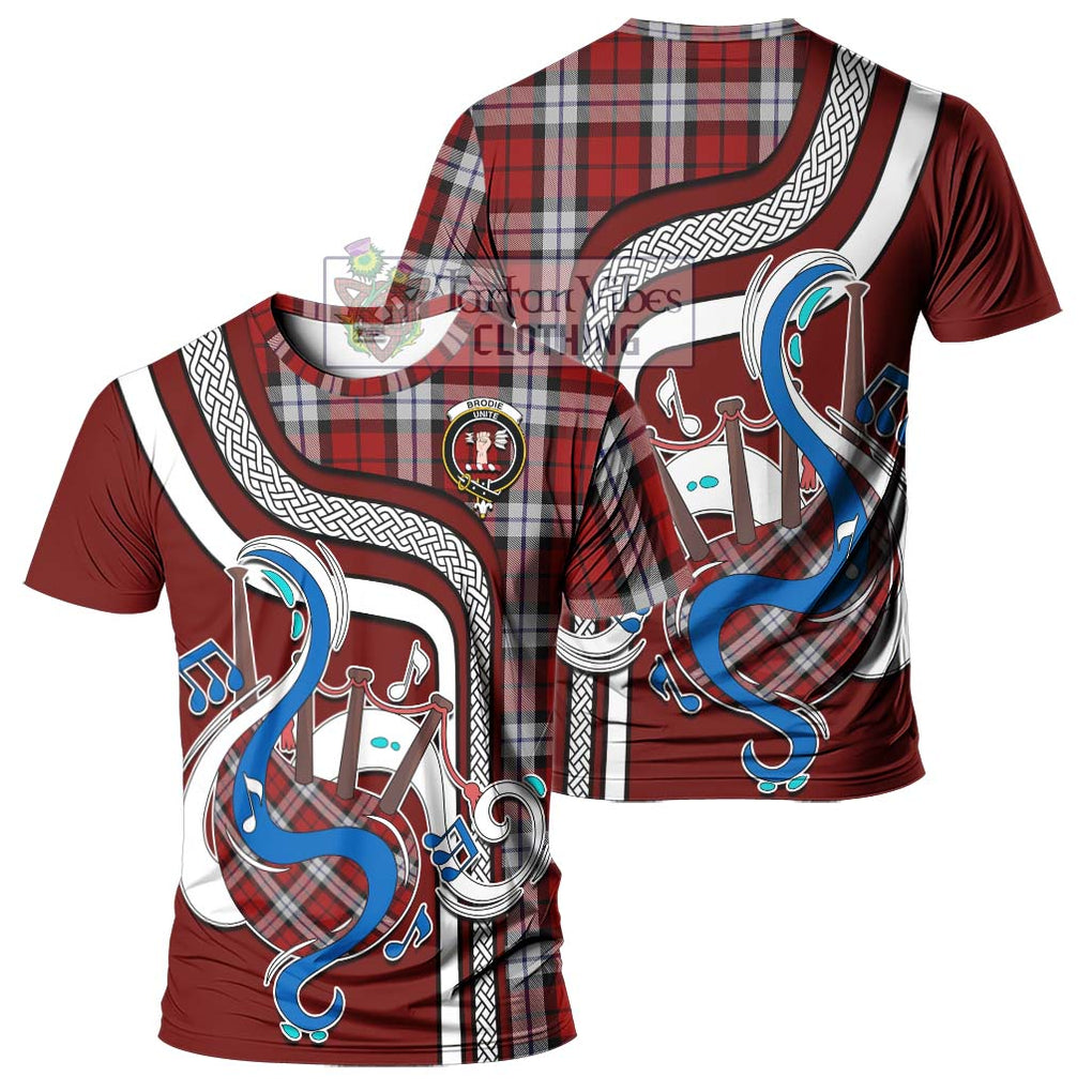 Brodie Dress Tartan T-Shirt with Epic Bagpipe Style - Tartanvibesclothing Shop